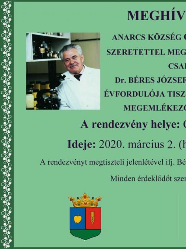 20200302 - Dr. Béres József születésének 100. évfordulója tiszteletére rendezett megemlékező beszélgetés